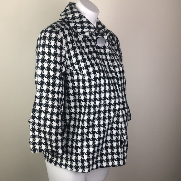 Vintage Harvé Benard Houndstooth Jacket Cape Single Button - Picture 3 of 8